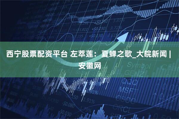 西宁股票配资平台 左萃莲：夏蝉之歌_大皖新闻 | 安徽网